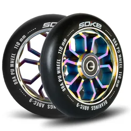 Soke Scooter Räder 1679, 5x12x12cm, Zwei Stück, Gold, Langlebig, für Kinder, Jugendliche, Erwachsene, Profis | Kickscooter Scooter Wheels Suitable for Razor/Cox/Albott and most Freestyle Scooters