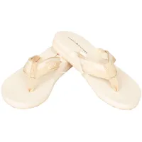 Tommy Hilfiger Damen Flip Flops Strand- oder Poolpantoffeln Stoff Spitze Komfort Sohle Artikel XW0XW02949, AC0 Weathered white, 41 - 41 EU