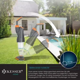 Kesser KESSER® Poolsauger mit Akku elektrisch Pool Bodensauger Handsauger Poolreiniger mit Filter 2-Geschwindigkeits-System Handsauger Reinigungsset kabellos, Inkl. Abdeckung
