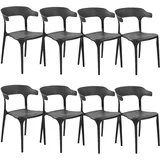 Beliani Esszimmerstuhl Gubbio Kunststoff schwarz 8er Set