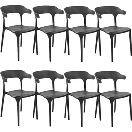Beliani Esszimmerstuhl Gubbio Kunststoff schwarz 8er Set