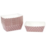 Frau WUNDERVoll® Kuchen Backformen 48 Stück, rosa weiße Punkte/Mini Kuchenform Backformen, Backförmchen, Muffin Backform, Papierbackform, Förmchen Papier Kastenform Einweg