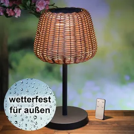 MARELIDA LED Garten Tischlampe Braun