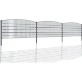 Aileenstore Doppelstabmattenzaun 30 m x 0,8 m Grau/Stahl