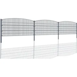 Aileenstore Doppelstabmattenzaun 30 m x 0,8 m Grau/Stahl