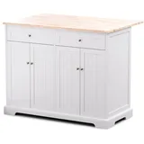 Blumfeldt Kücheninsel – Ausziehbare Arbeitsplatte, 2 Schubladen & 4 Türen, Vielseitiger Küchenwagen, Modernes Design, Robuste Konstruktion, Leicht zu Reinigen, 106,5x49,5x89 cm