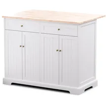 Blumfeldt Kücheninsel – Ausziehbare Arbeitsplatte, 2 Schubladen & 4 Türen, Vielseitiger Küchenwagen, Modernes Design, Robuste Konstruktion, Leicht zu Reinigen, 106,5x49,5x89 cm