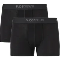 super.natural Herren M Tundra175 2-pack Boxershorts, Jet Black/Jet Black, M EU