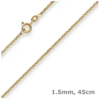 Schmuck Krone Goldkette 1,5mm Erbskette aus 333 Gelbgold 45cm, Gold 333 goldfarben