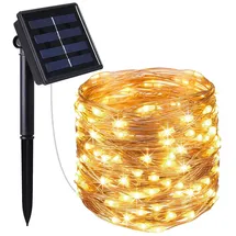 Lumi Jardin Lichterkette Solar 11,5 m spritzwassergeschützt weiß