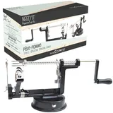 ScrapCooking 5255, Need'it 3-in-1 Apfelschäler Metall Edelstahl-Apfelschälmaschine mit Kurbel, Professioneller für Backwaren, Küche - Schwarz