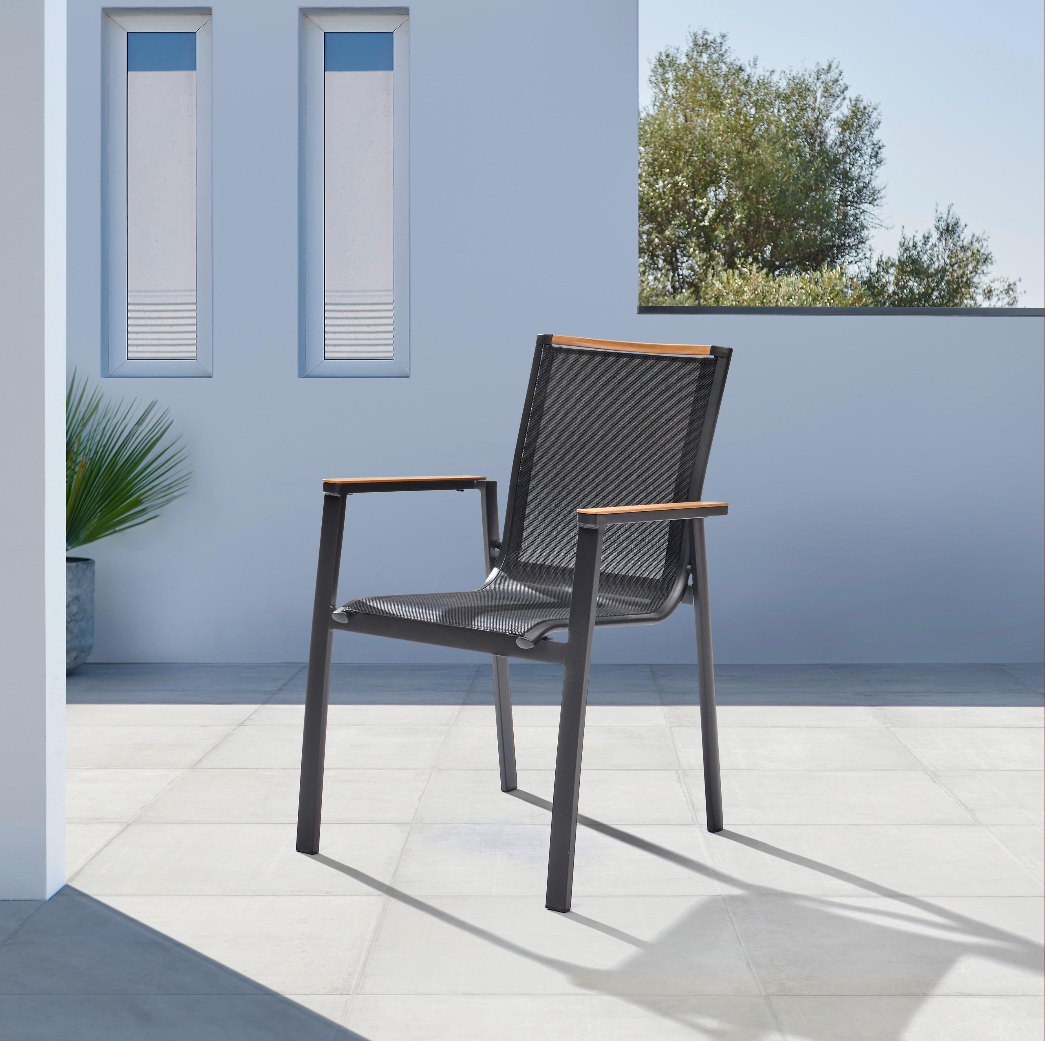 Garten-Relaxsessel Garden Chair Stackable Schwarz