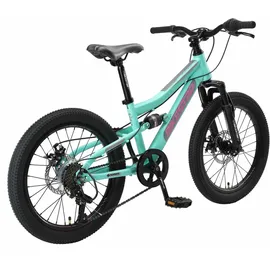 Bikestar Kinder Fully Mountainbike 20 Zoll ab 6 Jahre | 7 Gang Shimano, Scheibenbremsen | Mint