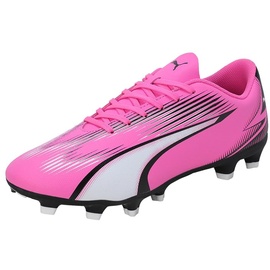Puma Ultra Play Fg/Ag Soccer Shoes, Poison Pink-Puma White-Puma Black, 48.5 EU