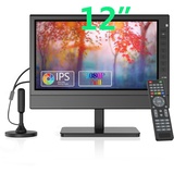 ZOSHING Tragbarer Fernseher,12-Zoll HD 1080P IPS TV,Digital DVB-T2 Tuner H.265 mit Akku-Ladegerät, HDMI, USB, AV Port, DC 12 Volt TV fKüche,Wohnwagen