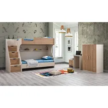 JVmoebel Kinderzimmer-Set aus Holz in braun mit modernem Design