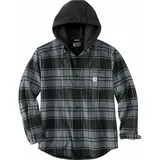 CARHARTT Carhartt, Flannel-Fleece, Kapuzen-Hemd/Jacke - Grau/Dunkelgrau (Elm) - M