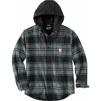 CARHARTT Carhartt, Flannel-Fleece, Kapuzen-Hemd/Jacke - Grau/Dunkelgrau (Elm) - M