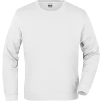 James & Nicholson Basic Sweatshirt aus French-Terry weiß, Gr.