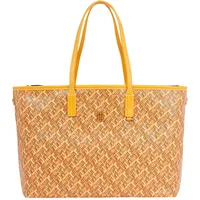 Tommy Hilfiger TH Monoplay Shopper Leder Orange/Braun