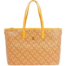 Tommy Hilfiger TH Monoplay Shopper Leder Orange/Braun