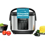 Rommelsbacher Multi Reiskocher MRK 650, 12 Programme, 24 Stunden Startzeitvorwahl, 3-D Heiztechnologie, energiesparend, keramische Beschichtung, PFAS-frei, 2 Liter Nutzvolumen, für 10 Portionen Reis