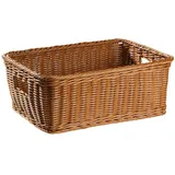 Amosfun Rechteckiger Weidenkorb Mit Griff Für Regale In Der Speisekammer 40 X 28 X 15 Cm Gewebter Weidenkorb Schreibtisch-Organizer Behälterwürfel Für Badezimmerkosmetik