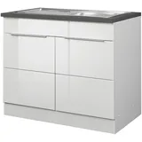 KOCHSTATION Spülenschrank »KS-Brindisi«, 100 cm breit, inklusive Einbauspüle, weiß