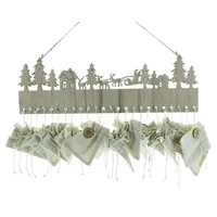 Home-trends24.de befüllbarer Adventskalender Adventskalender Befüllbar Holz Beige Weihnachten Kinder Säckchen, Weihnachten beige|braun