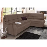 Ecksofa SIT & MORE "Pandora L-Form" Sofas Gr. B/H/T: 251cm x 91cm x 176cm, Luxus-Microfaser ALTARA NUBUCK, Ottomane rechts, ohne Bettfunktion, braun (schoko) wahlweise mit Bettfunktion und Bettkasten