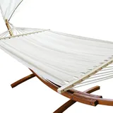 Vkechh Hängematte Outdoor, Doppelliege mit Gestell, Liegefläche 200x150cm, Belastbarkeit max 200 kg, Hängeschaukel, Hängematten Möbel für Balkon, Garten und Terrassen