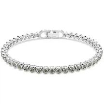 Swarovski Imber Emily Tennis Armband, Rundschliff, Schwarz, Rhodiniert | OS