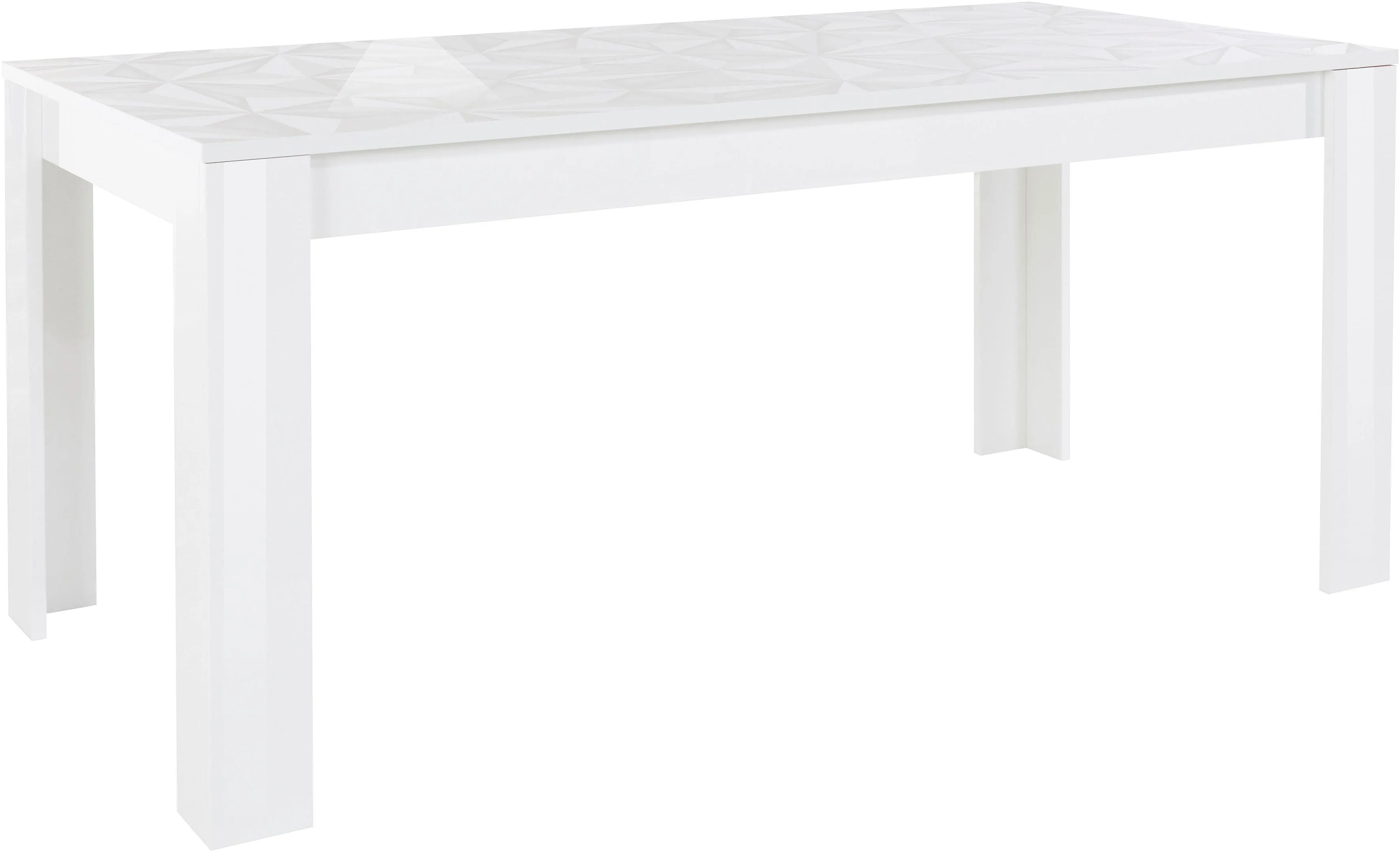 Esstisch INOSIGN "Prisma" Tische weiß (weiß hochglanz lack, mit siebdruck lack) Esstisch Rechteckiger Esstische rechteckig Breite 180 cm