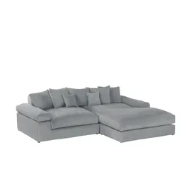 Smart Eckcouch Stoff 2-Sitzer Grau