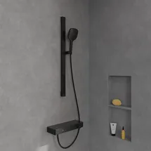 Villeroy & Boch Infinity Showers Duschgarnitur mit Stange 3 Strahlarten schwarz matt TVS110003000K5