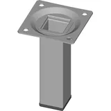 DIY Element System Möbelfuß eckig – Vierkant-Metallfuß, ideal als Tischbein für die Gestaltung individueller Möbelstücke – 25 x 25 mm, Länge 100 mm, Weißalu