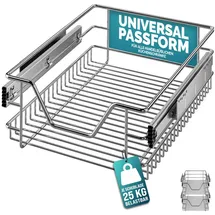 CASARIA 2x Teleskopschublade Schrank Schubladen Ausziehbar 40cm 20kg Belastbar Verchromt Korbauszug Mit Zubehör Haushalt Küchenschrank Kleiderschrank - Casaria