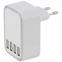 easy! by fhl Hub Ladeadapter 4x USB Eurostecker 5V 5A Ladegerät Weiß