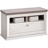 Hom ́in Camron 85,2 x 50,5 x 38,5 cm grau/weiß mit 1 Schublade