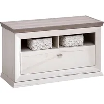 Hom ́in Camron 85,2 x 50,5 x 38,5 cm grau/weiß mit 1 Schublade