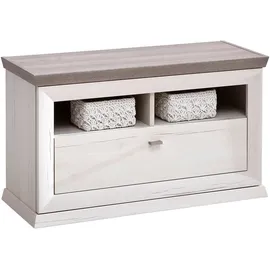 Hom ́in Camron 85,2 x 50,5 x 38,5 cm grau/weiß mit 1 Schublade