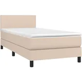 vidaXL Boxspringbett mit Matratze Cappuccino-Braun 90x190cm Kunstleder - Braun
