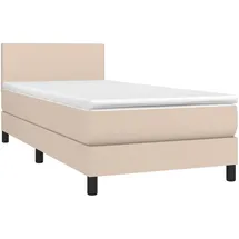 vidaXL Boxspringbett mit Matratze Cappuccino-Braun 90x190cm Kunstleder - Braun