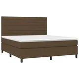 vidaXL Boxspringbett mit Matratze & LED Dunkelbraun 160x200 cm Stoff