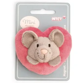 NICI Mini MagNICI Maus mit Herz 7 cm grau