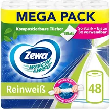 Zewa Wisch&Weg Reinweiss Küchenrolle mit Power-X-Struktur 48 Rollen 6er Pack