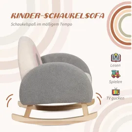 Homcom Kindersofa Schaukelstuhl für Kleinkinder Kindercouch Eukalyptusholz