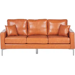 3-Sitzer Sofa Kunstleder goldbraun GAVLE