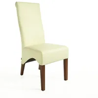 SIX® Lederstuhl Lederstühle Regina Weiß 2201 Nussbaum Esszimmerstuhl Stuhl Stühle