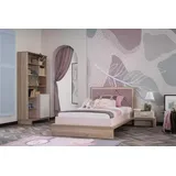 xlmoebel Kinderbett 3tlg. Set 90 x 200 cm Holz rosa